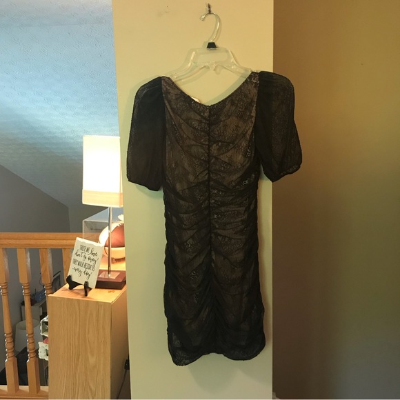 Victoria’s Secret Black Ruched Lingerie Look Lace Dress - Picture 5 of 9